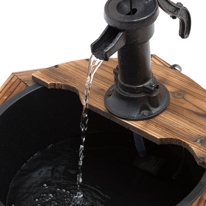 Outsunny Wooden Electric Water Fountain Garden Ornament Oasis 220V
