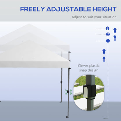 Outsunny 3 3(m) PopUp Gazebo, 1 Person Easyup Marquee Party Tent with 1-Button Push, Adjustable Straight Legs, Stakes, Ropes,