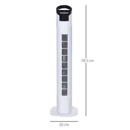 HOMCOM Tower Fan Freestanding, 3 Speeds 3 Modes, 7.5h Timer, 70 Oscillation, LED Display, 5M Remote, Black/White
