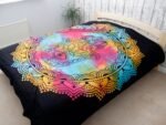 Double Cotton Bedspread + Wall Hanging - Black Hamsa - Image 4