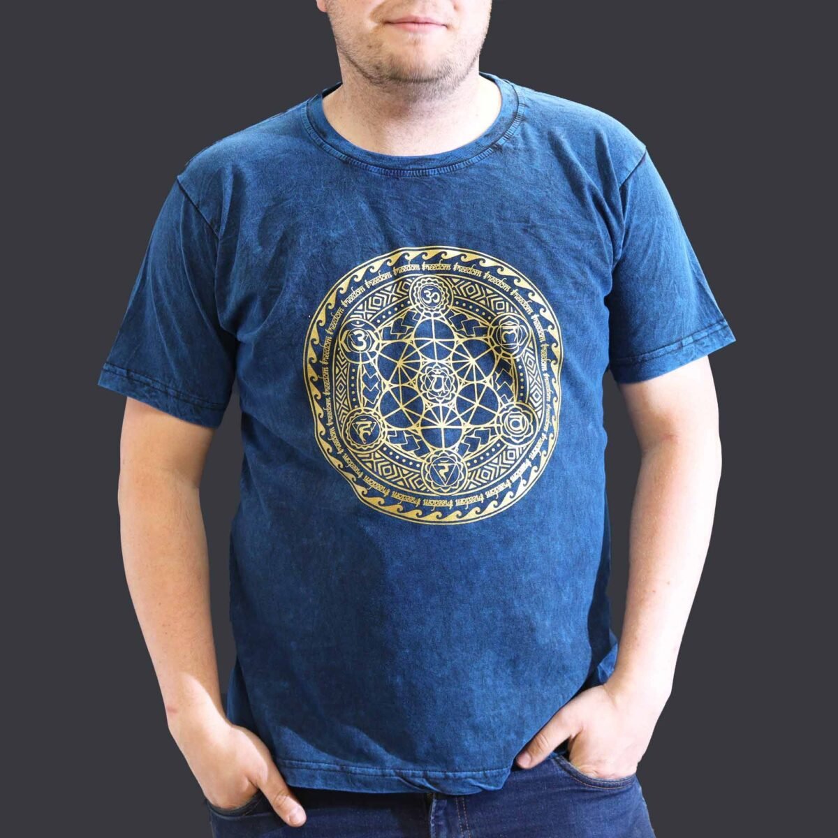 XLarge Stone Washed T-Shirt - Chakra - Blue - Image 1