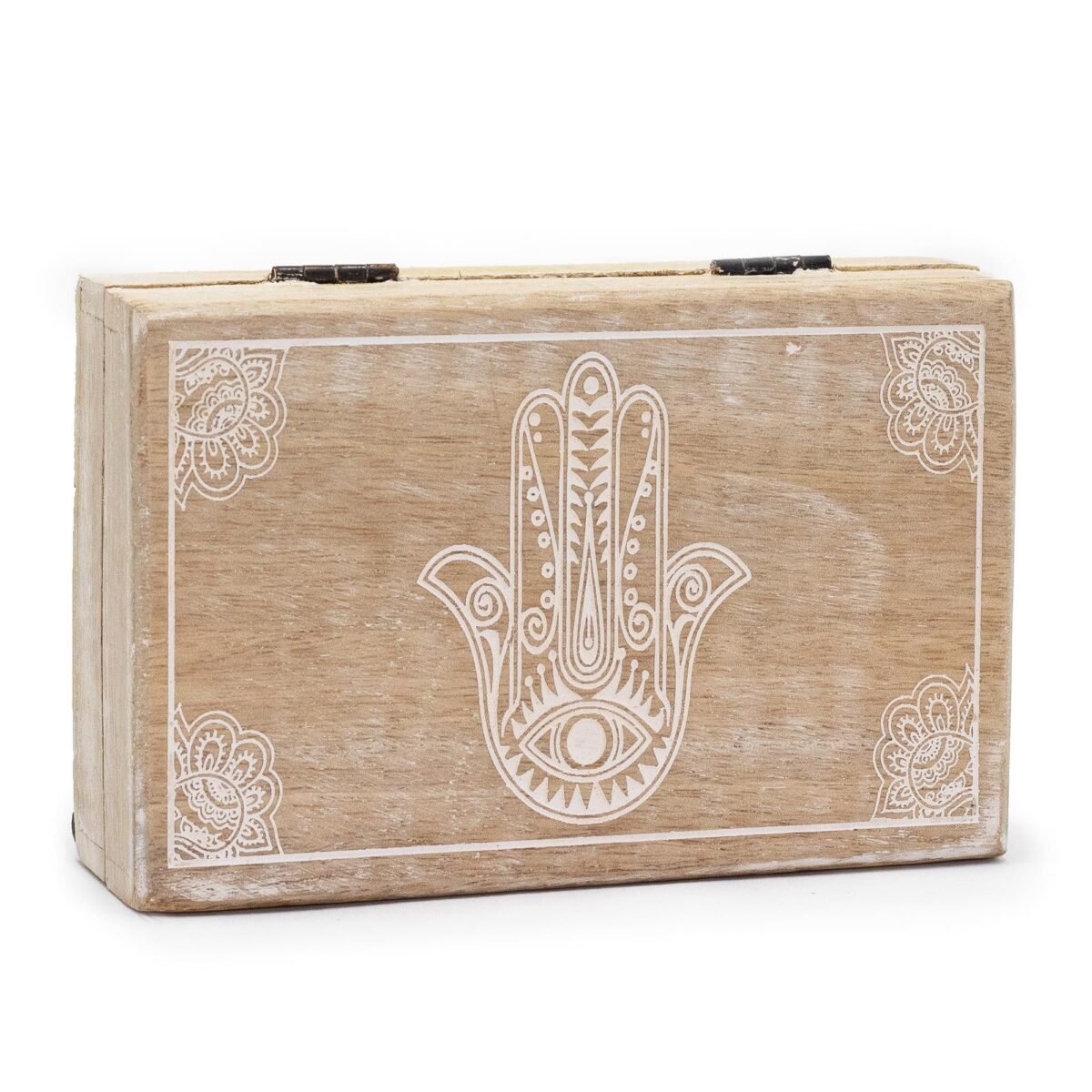 Big Rectangle Box 21.5x14x6.3cm - Hamsa Whitewash - Image 1