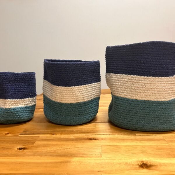Set of 3 Evil Eye Jute Rope Baskets
