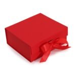 Flat Pack Gift Box - Medium Square (20x18.2x8cm) - Red - Image 3