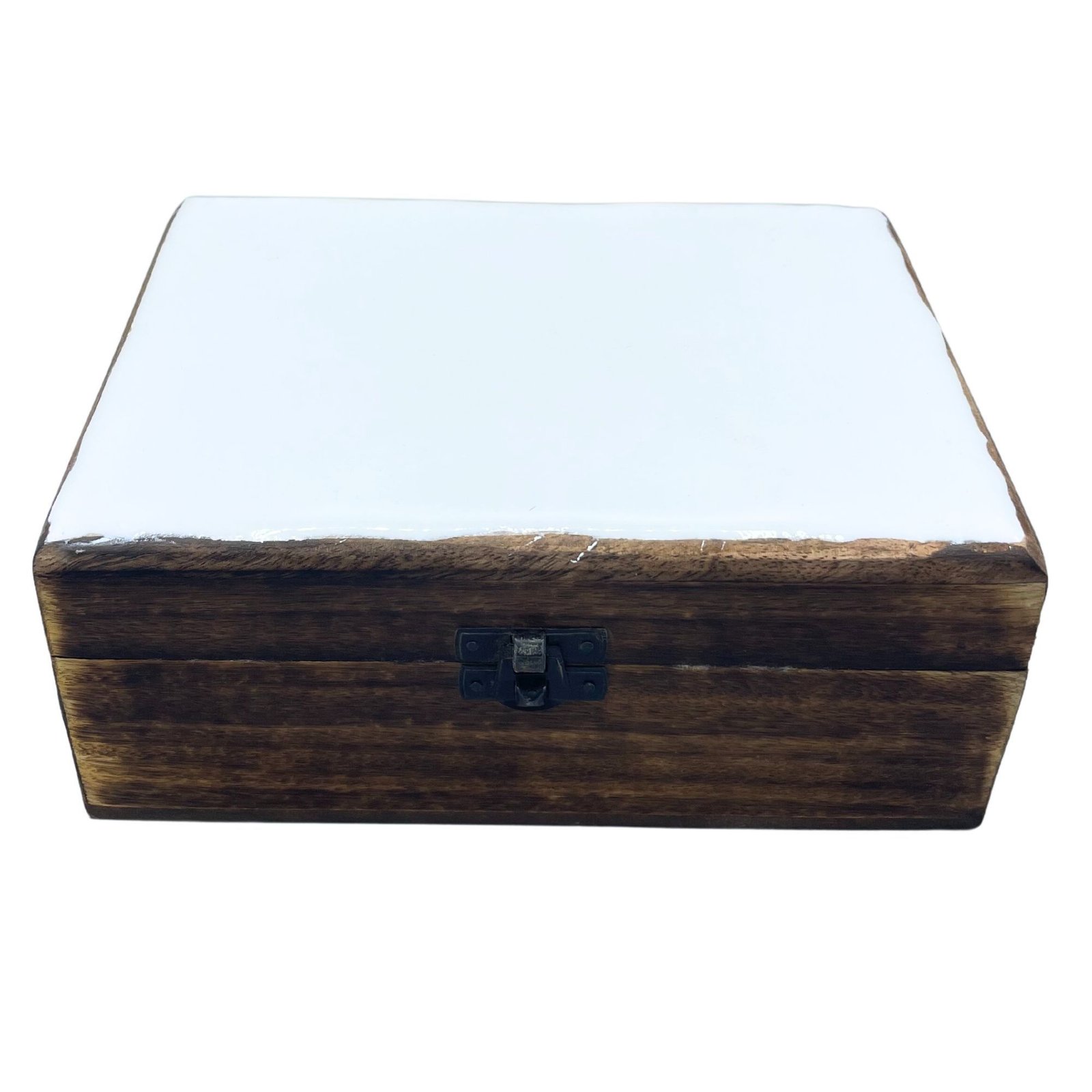 bG9jYWw6Ly9tZWRpYS85Si8yRC82MFIzMEMxRzZXUksyRDlKLzA4ZmNmN2U0LmpwZWc-2.jpg Large Ceramic Glazed Wood Box - 20x15x7.5cm - White - Image 1
