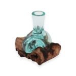 Molton Glass Small Flower Vase on Wood - Image 4