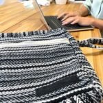 Soft Banjar Laptop Bag - Grey Strips - Image 4