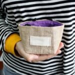 Natural Jute Cotton Gift Bag - Lavender Lining - Small - Image 6