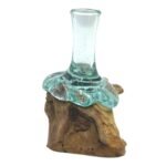 Molton Glass Small Flower Vase on Wood - Image 2