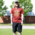 XLarge Stone Washed T-Shirt - Mandala - Maroon - Image 2