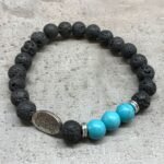 Lava Stone Bracelet - Leaf Turquoise - Image 2