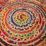 Round Jute and Recycled Cotton Rug - 120 cm - Image 3