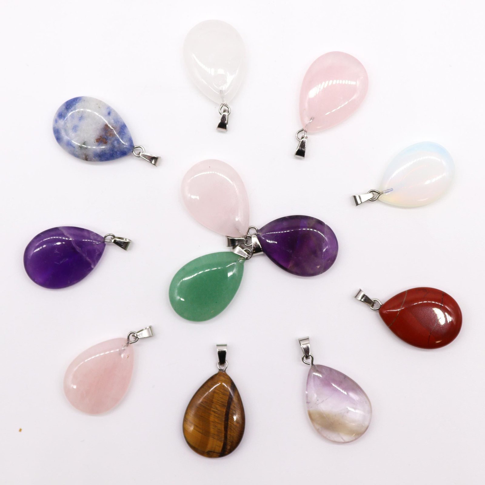 bG9jYWw6Ly9tZWRpYS85Uy9KRS82MFIzMEMxRzZXUzNKRTlTLzNlN2FmMDI4LmpwZWc-4.jpg Gemstone Teardrops Pendants (12 assorted) 25x18mm - Image 1