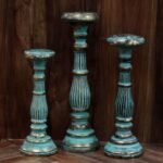 Large Candle Stand - Turquois Gold - Image 3