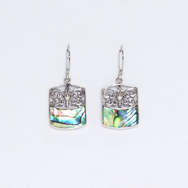 Shell & Silver Earrings - Dragonfly - Abalone