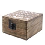 White Washed Wooden Box - 4x4 Slavic Design - Image 2