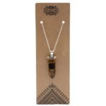 Gemstone Flat Pencil Pendant - Tiger Eye - Image 2