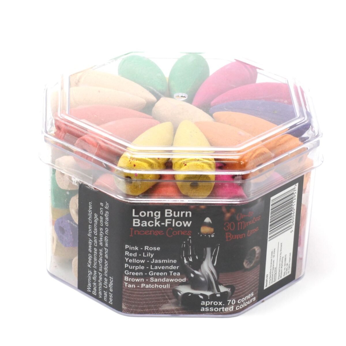 Long Backflow Incense Cones - Assorted Fragrances - 30 mins Burning time - Image 1