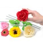 Craft Soap Flowers - Med Rose - Green - Image 6