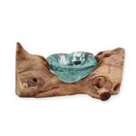 Molton Glass Candle Single Holder on Wood - Image 2