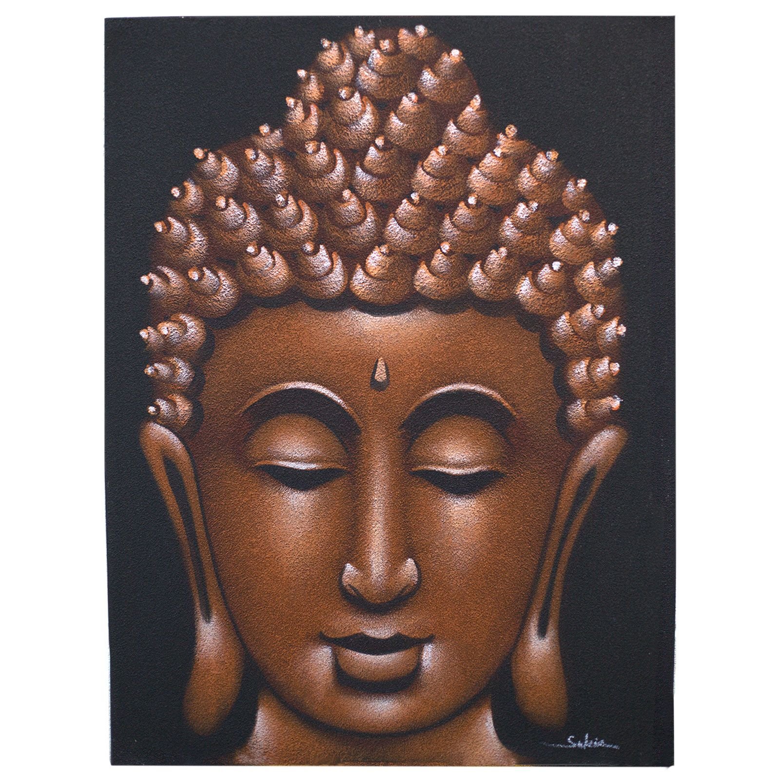bG9jYWw6Ly9tZWRpYS8xTi80RS82MFIzMEMxRzZNV0s0RTFOL2QxNDExYTMzLmpwZWc.jpg Buddha Painting - Copper Sand Finish - Image 1