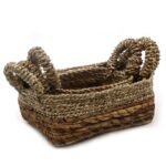 Banana Leaf & Seagrass Square Basket- Set of 3 - Image 2