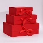 Flat Pack Gift Box - Large  (28.2x20.2x9.2cm) - Red - Image 3