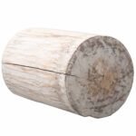 Tribal Stool / Table -  Albasia - Whitewash - Image 2