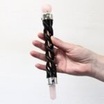 Twisted Healing Wand - Silver Rose Quartz Sphere - Image 3