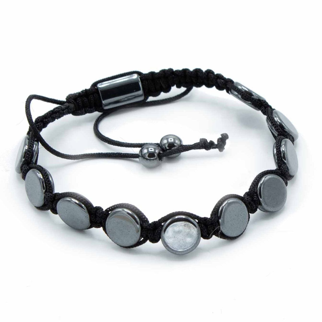 bG9jYWw6Ly9tZWRpYS8xUi9BRS82MFIzMEMxRzZSVktBRTFSLzg2ZWFjMGEwLmpwZWc.jpg Magnetic Hematite Shamballa Bracelet - Round Flats - Image 1