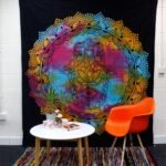 Double Cotton Bedspread + Wall Hanging - Black Hamsa - Image 3