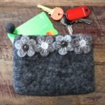 Natural Felt Zipper Pouch (asst) - Four Flowers - Image 5