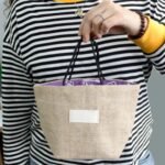 Natural Jute Cotton Gift Bag - Lavender Lining - Large - Image 3
