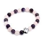 Set of 2 Gemstones Friendship Bracelets - Love - Amethyst & Rose Quartz - Image 2