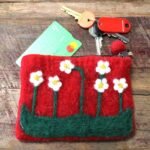 Natural Felt Zipper Pouch (asst) - Flower Garden - Image 4
