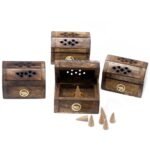 Mini Incense Cone Smoke Box - Mango Wood - Image 3