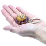 Orgonite Power Keyring - Amethyst Mandala Hearts - Image 2