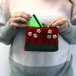 Natural Felt Zipper Pouch (asst) - Flower Garden - Image 5