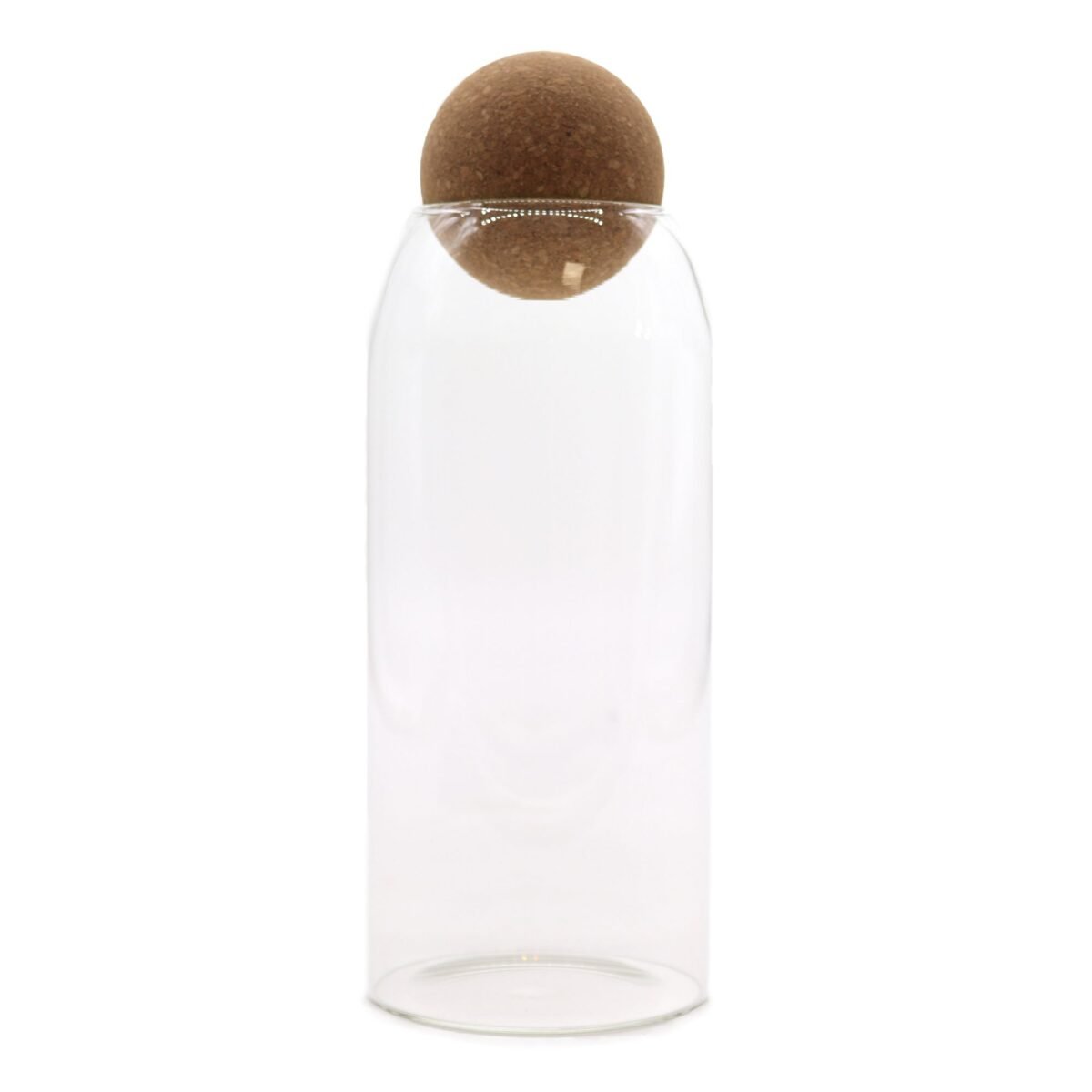 Cottage Cork-Ball Glass Jar - Clear - 20cm - Image 1