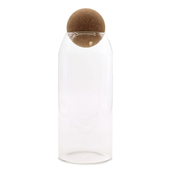 Cottage Cork-Ball Glass Jar - Clear - 20cm