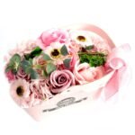 Basket Soap Flower Bouquet - Pink - Image 3