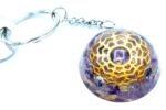 Orgonite Power Keyring - Amethyst Mandala Hearts - Image 4