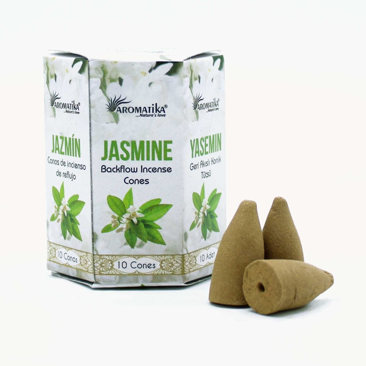 Pack of 10 Masala Backflow Incense - Jasmine - Image 1