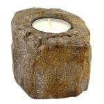 Petrified Wood Candle Holder - Single Low - Image 2