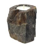 Petrified Wood Candle Holder - Single Low - Image 3