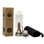 Crystal Infused Glass Water Bottle - Invigorating Red Jasper - Obelisk - Image 3