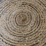 Round Jute and Recycle Denim Rug- 90 cm - Image 2