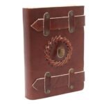 Leather Tigereye with Belts Notebook (6x4")
