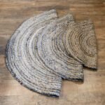 Round Jute and Recycle Denim Rug- 90 cm - Image 3
