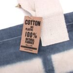 Natural Tye-Dye Cotton Bag (8oz) - 38x42x12cm - Grey Blocks - Natural Handle - Image 3